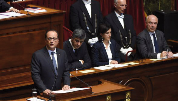 Le Président français François Hollande devant le congrès, le 16 novembre dernier. 