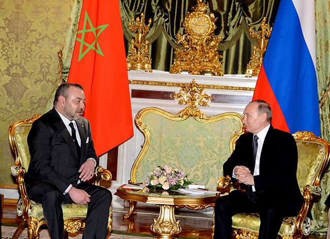Le Roi Mohammed VI et le Président russe, Vladimir Poutine, en mai 2016.