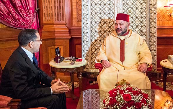 Ph. Archives - Le Roi Mohammed VI recevant Saad Eddine El Othmani lors de sa nomination comme chef de gouvernement.