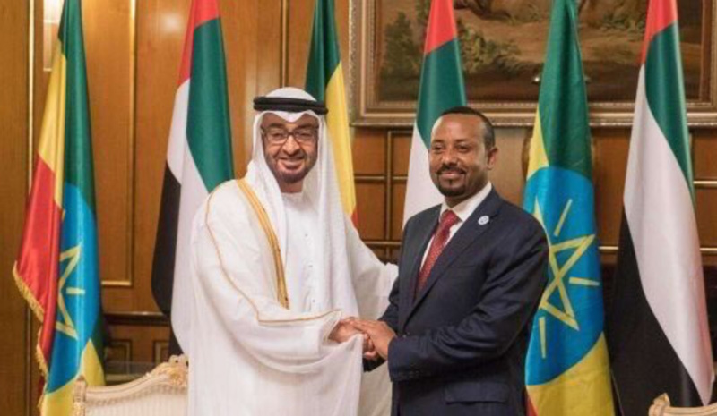 Mohammed Ben Zayed Al-Nahyane avec le premier ministre éthiopien, Aby Ahmed.