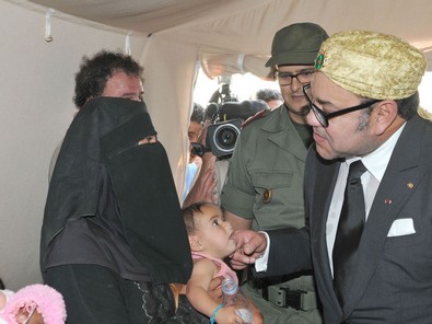Mohammed VI en visite au camp Zaatari