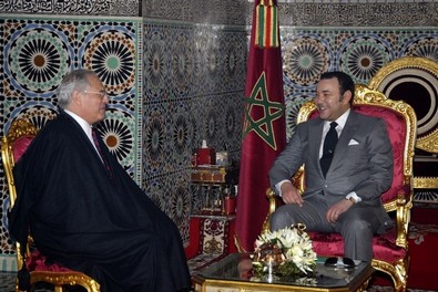 Mohammed VI recevant C. Ross (archives)