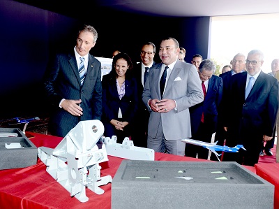 Le Roi Mohammed VI à l'inauguration des projets aéronautiques