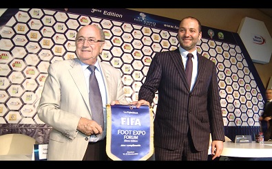 J.S. Blatter à l'inauguration du Foot Expo