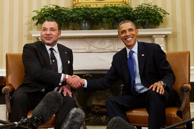 Mohammed lors de sa visite au président américain Obama
