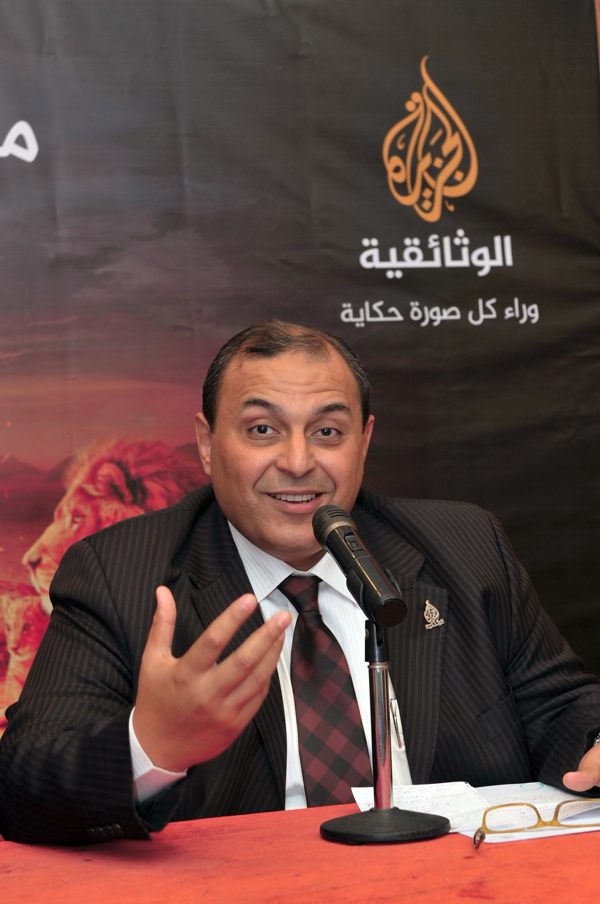 Ahmed Mahfouz, le DG d'Al Jazeera Documentary, à l'hôtel Sheraton de Casablanca, lors de la conférence de presse autour du film documentaire.   