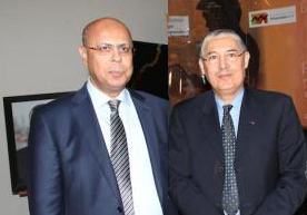 Mohamed Horrani, PDG de HPS, à gauche, avec Mohamed El Kettani, PDG du groupe AWB.