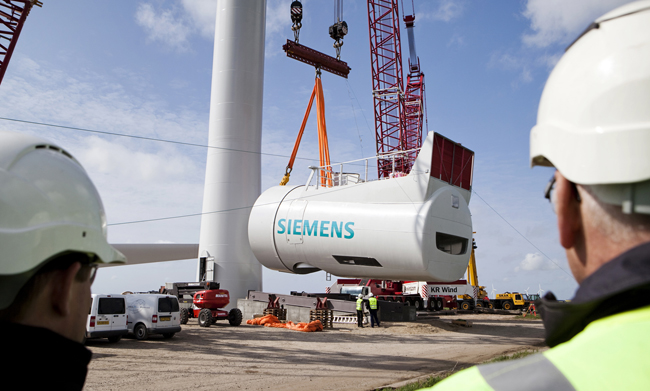 Siemens est connue pour ses éoliennes géantes. 