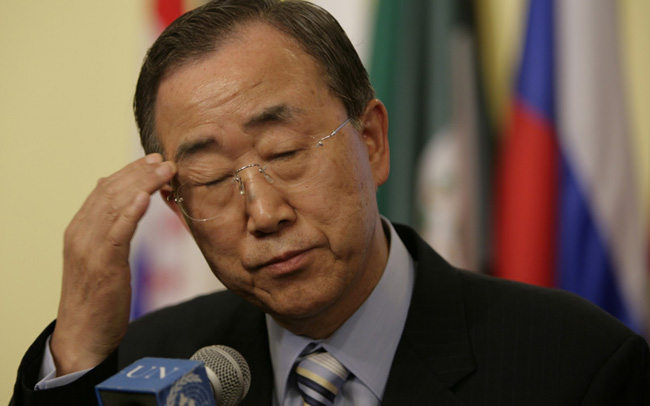 Le Secrétaire Général des Nations unies Ban Ki-Moon. 