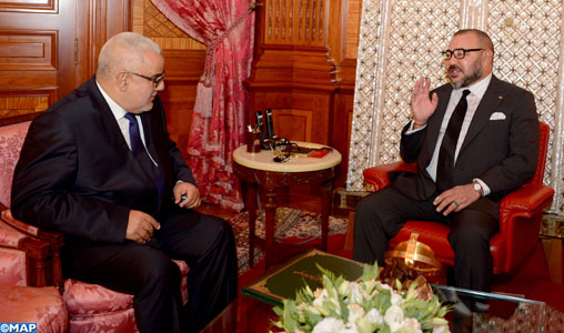 Le Roi Mohammed VI recevant le SG du PJD, Abdelilah Benkirane.