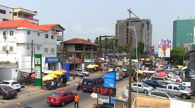Une vue d'Osu, le quartier le plus branché d'Accra