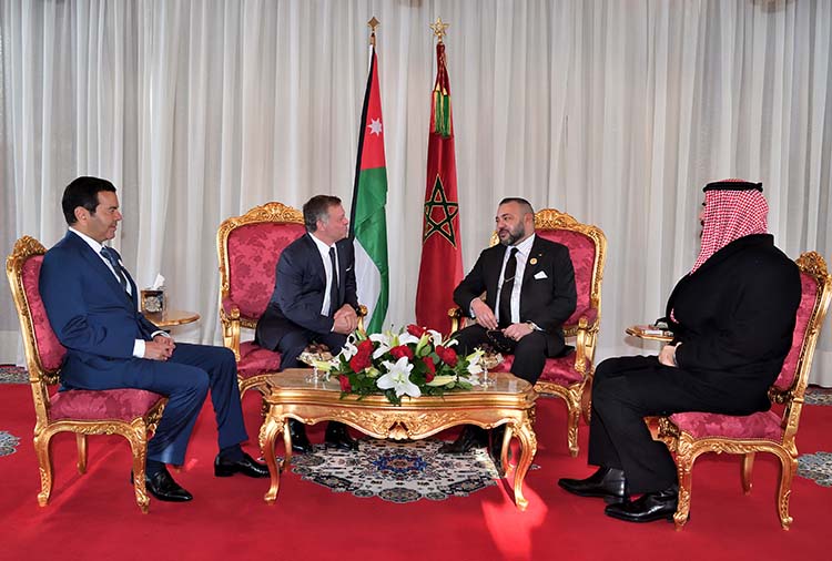 Rencontre au Cabinet Royal à Rabat entre le Roi Mohammed VI et le Souverain hachémite de Jordanie.