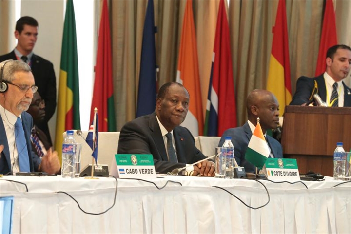Les chefs d'Etat du Cap Vert et de la Côte d'Ivoire lors du 51e Sommet à Monrovia