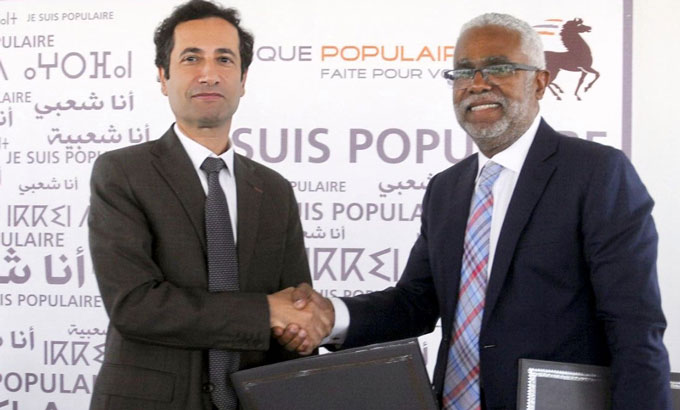 Mohamed BENCHAABOUN, Pru00e9sident du Groupe BCP, et Serge DEVIEUX, Directeur IFC en charge des Institutions Financiu00e8res en Afrique.