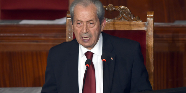 The new president of the Tunisian parliament, Mohamed Ennaceur, gives his first speech during a plenary session in Tunis, Thursday, Dec. 4, 2014.  Tunisia's new Parliament has chosen a leader  an 80-year-old from a secular party who spent decades in politics under autocratic regimes. The country's first permanent legislature since a popular uprising in 2011 elected Mohamed Ennaceur of the Nida Tunis party as its president Thursday. (AP Photo/Hassene Dridi)