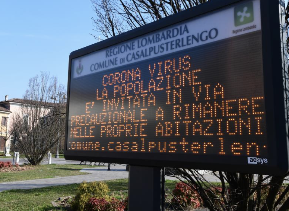 En Italie, le premier cas officiel de coronavirus a été signalé le 20 février, dans la petite ville de Codogno, non loin de Milan.