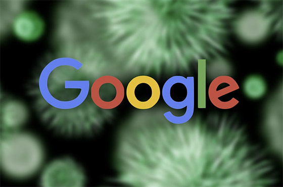 Grande opération de balayage de Google concernant le nouveau coronavirus.