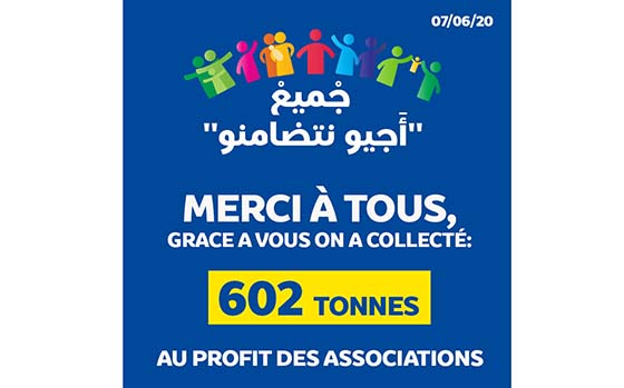 602 tonnes de denru00e9es alimentaires ont u00e9tu00e9 distribuu00e9e par Marjane pour venir en aide u00e0 plus de 30.000 familles