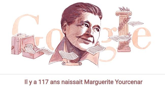 Doodle dédié par Google, ce lundi 8 juin à Marguerite Yourcenar.