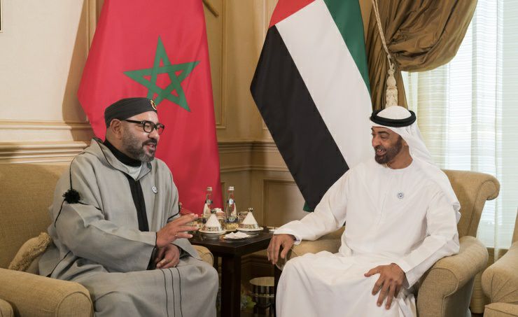 Ph. Archives. Le Roi Mohammed VI avec Cheikh Mohamed Ben Zayed Al Nahyane.