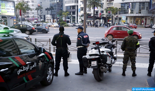 Dispositif sécuritaire pour les festivités fin d’année. Police, forces de l’ordre, forces auxiliaires, corps mobile d’intervention, sécurité (Casablanca 26/12/16)