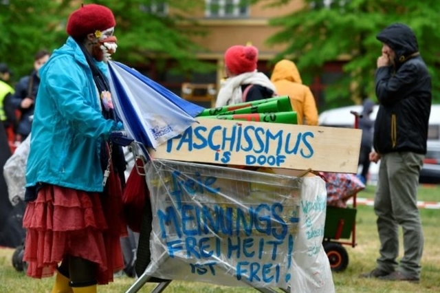 Manifestation anti masque en Allemagne