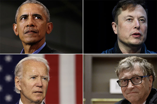 Joe Biden, Bill Gates, Elon Musk et Barack Obama visés.