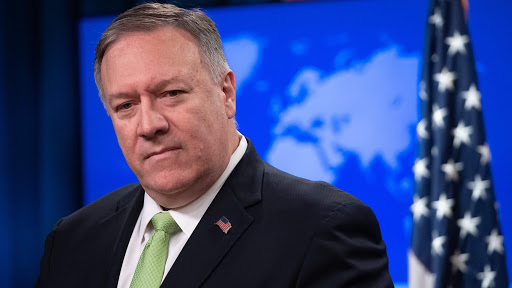 (FILES) In this file photo taken on December 11, 2019 US Secretary of State Mike Pompeo holds a press conference at the State Department in Washington, DC. - Top US diplomat Mike Pompeo will travel to Ukraine, the country at the heart of the ongoing impeachment process against President Donald Trump, during a diplomatic tour in January, the State Department said on December 30, 2019. (Photo by SAUL LOEB / AFP) (Photo by SAUL LOEB/AFP via Getty Images)