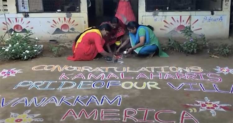 Le village indien de Thulasendrapuram fu00e9licite Kamala Harris et fu00eate son u00e9lection. 