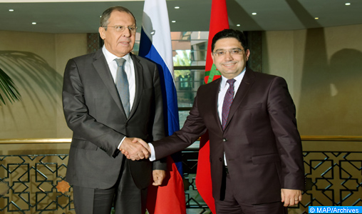 Ph. Archives. Le ministre des Affaires étrangères et de la Coopération internationale, Nasser Bourita, avec le ministre russe des Affaires étrangères, Serguei Lavrov.