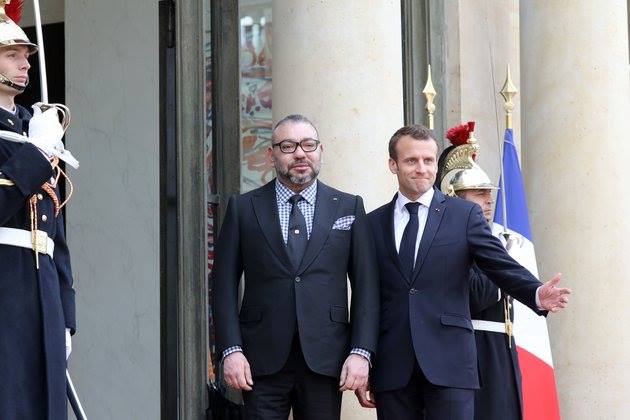 Le Roi du Maroc Mohammed VI et le Président de la République française Emmanuel Macron