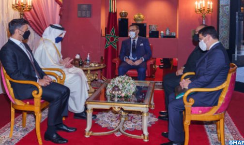 Le Roi Mohammed VI recevant le chef de la diplomatie émiratie.