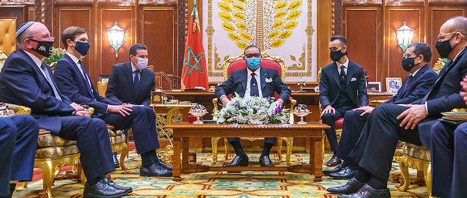 Le Roi Mohammed VI, recevant la délégation israélienne à Rabat